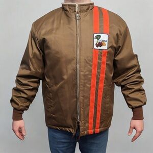 VTG 70s Limited Edition Tan Ford Shelby Cobra Mustang  Sport Bomber Jacket Large